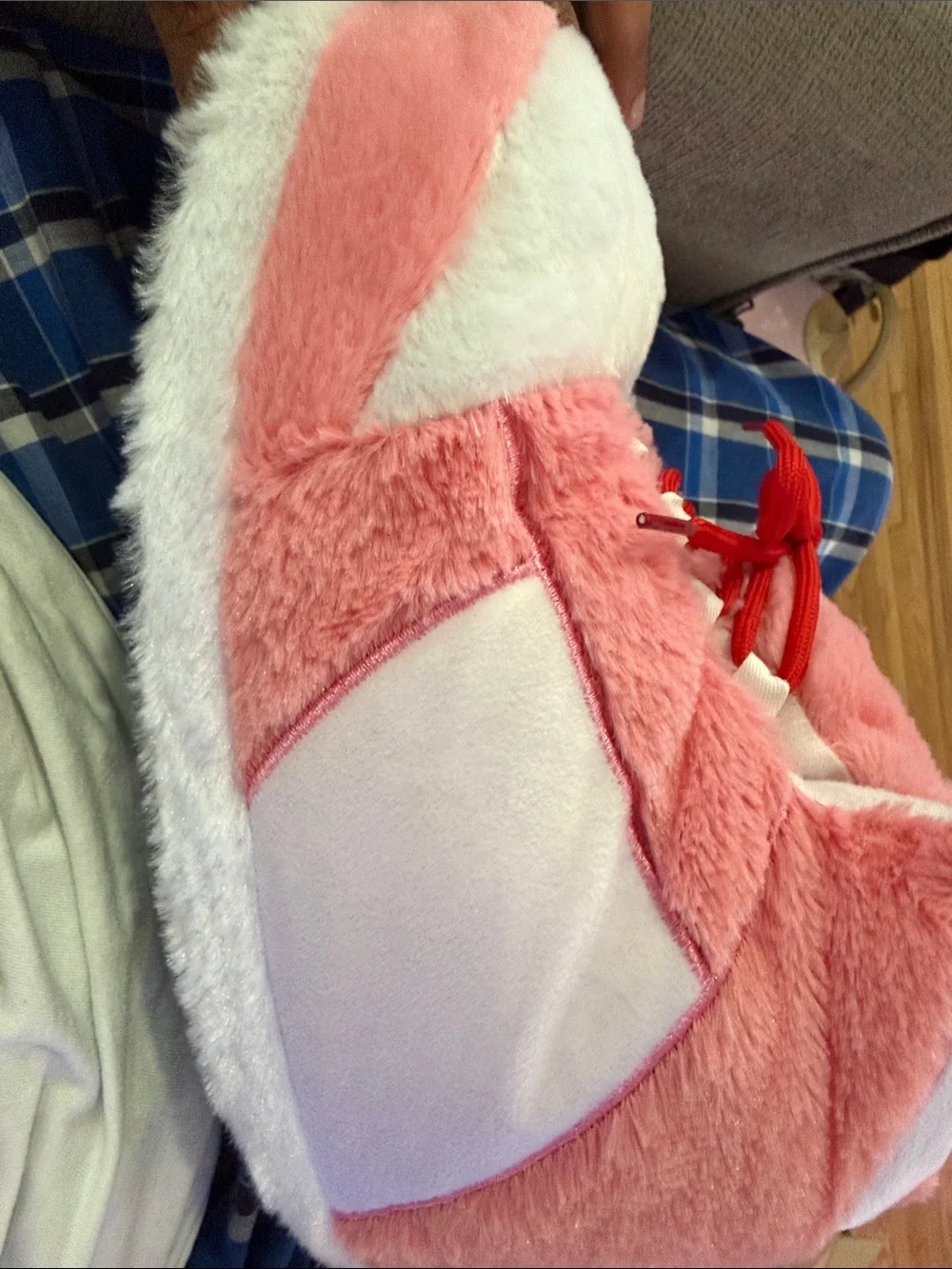 One size fits all nike plushies slippers